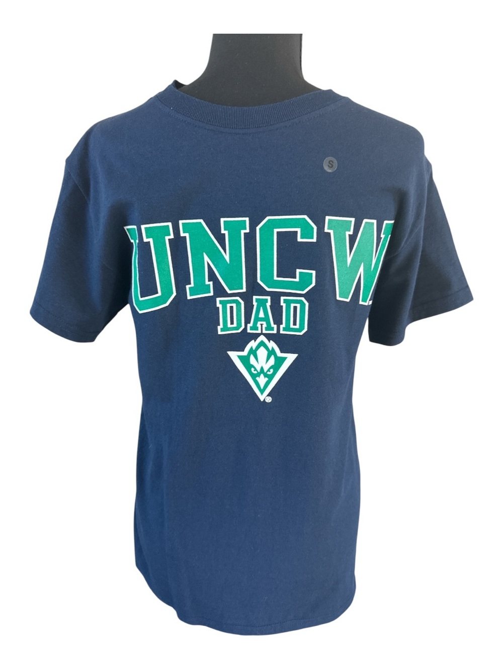 UNCW DAD OFFICIAL T-Shirt S MV Sport Cotton Teal/White Logo Navy